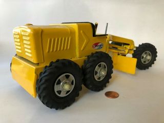 Vintage Structo Road Grader,  Yellow Pressed Steel Great Awesome 3