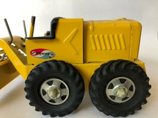 Vintage Structo Road Grader,  Yellow Pressed Steel Great Awesome 6