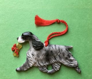 English Cocker Spaniel - Bone Charm - Blue Roan - Artdog Breed Ornament.