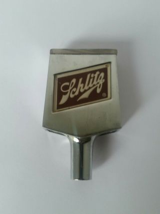 Vintage Schlitz Beer Keg Tapper Knob Tap Handle Milwaukeewi Silver Chrome Lucite