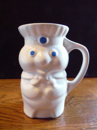 Vintage 1987 Pillsbury Doughboy Ceramic Mug Cup 5 1/4 " Tall