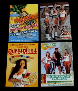10 Vtg Hooters Promo Mini Poster Bikini Girls Food Beer Gift Card Advertising