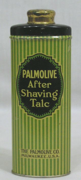 Vintage Palmolive After Shave Talcum Powder Advertising Tin