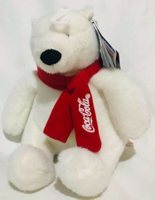 Coca Cola Coke Soda 7” White Polar Bear Teddy Plush Doll With Tags