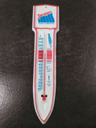 Vintage Jacques Seed Co Metal Advertising Thermometer