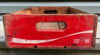 Vtg 18x12 Red Coca Cola Wooden CRATE case soda pop bottle 2