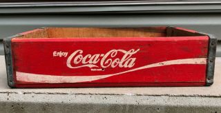 Vtg 18x12 Red Coca Cola Wooden CRATE case soda pop bottle 3