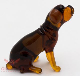 Art Blown Glass Figurine Of The Rottweiler Dog