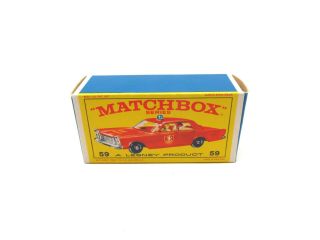 Matchbox Lesney 59 Ford Galaxie Fire Chief Box Near