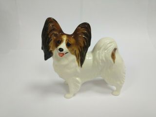 Papillon Porcelain Figurine,  Handmade,  Dog Figurine