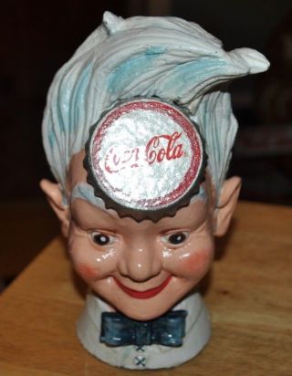 Cast Iron Coca - Cola Sprite Boy Soda Head Heavy Coin Bank Coke Sprite Dr Pepper