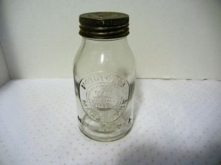 Vintage Horlicks Malted Milk Bottle Racine Wis Usa Metal Cap
