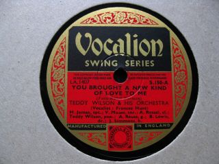 BILLIE HOLIDAY,  TEDDY WILSON ORCH ‘I CAN’T BELIEVE THAT YOU’RE IN LOVE’ VOCALION 2