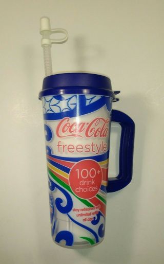 Universal Studios Fl Coca Cola Freestyle Unlimited Refills Mug Cup W/ Straw