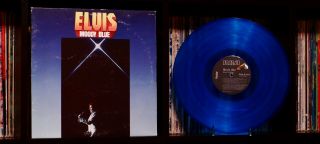 Elvis Presley ♫ Moody Blue ♫ 1977 Rca Rare Masterfonics Blue Colored Vinyl Lp