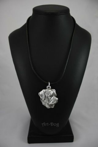 Rottweiler,  Silver Covered Necklace,  High Qauality Art Dog