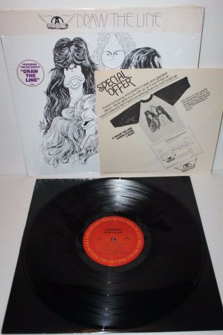 70 ' s 1st.  Press AEROSMITH Draw The Line LP In Shrink,  Form,  Hype Stickers 2
