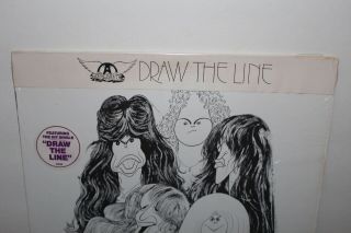 70 ' s 1st.  Press AEROSMITH Draw The Line LP In Shrink,  Form,  Hype Stickers 3