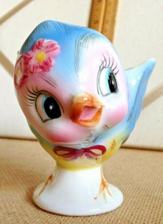 Vintage Lefton Bluebird - A Made In Japan Porcelain CUTE Figurine As An Egg Cup 2