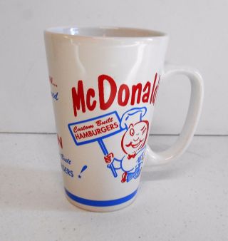 Mcdonalds Coffee Latte Mug Cup White Custom Built Hamburgers Sweetheart Es8
