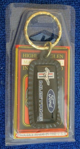 Nos Ford Mustang Key Chain Key Fob Key Ring Accessory Blue Oval Pony