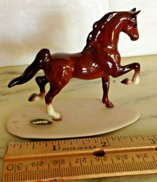 Vintage Hagen Renaker American Saddle Bred Miniature Horse On Plinth