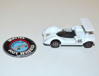 Vintage 1960s Mattel Hot Wheels Redline Chaparel 2g Car & Button