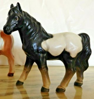 Vintage Japan Style Porcelain Paint Horse - A Black & White Shetland Pony