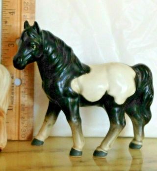 Vintage Japan Style Porcelain Paint Horse - A Black & White Shetland Pony 2
