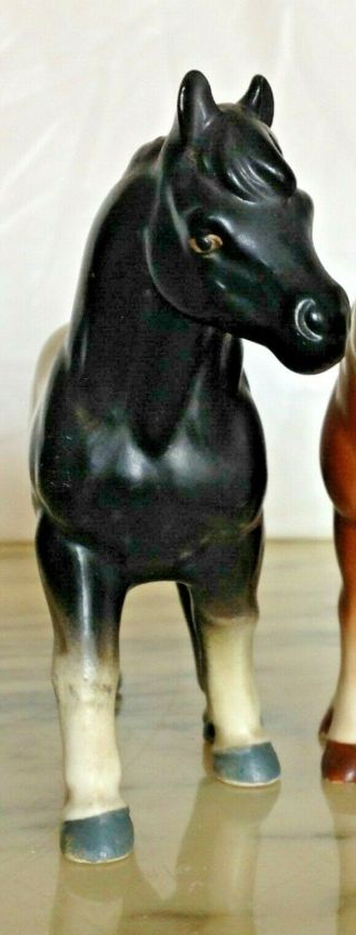Vintage Japan Style Porcelain Paint Horse - A Black & White Shetland Pony 6