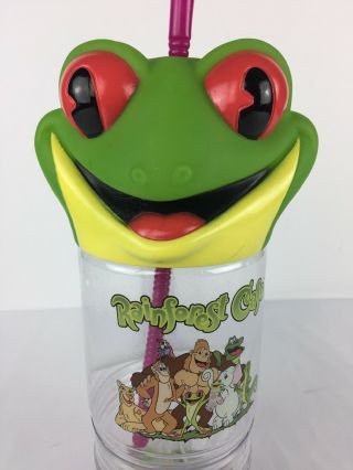 Rainforest Cafe Frog 16 Oz.  Cups Bottles with Snack Holder and toy 8