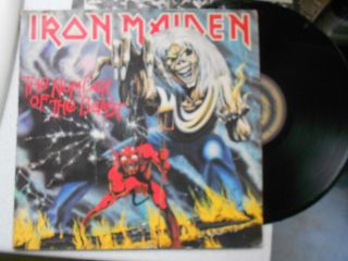 Iron Maiden,  " The Number Of The Beast " Vinyl Lp,  Emi German Import.  1982.