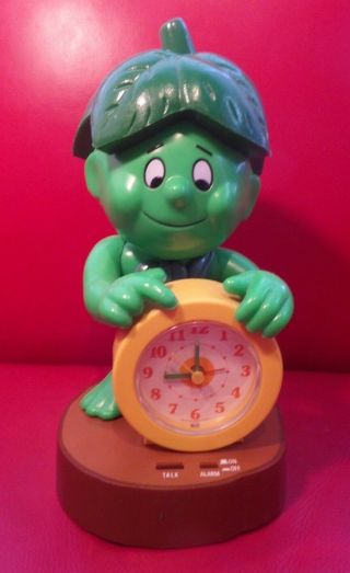 Rare Vintage Jolly Green Giant Little Sprout Talking Alarm Clock 1985