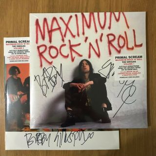 Signed Primal Scream - Maximum Rock N Roll - Vol.  1 & 2 - 2xlp -