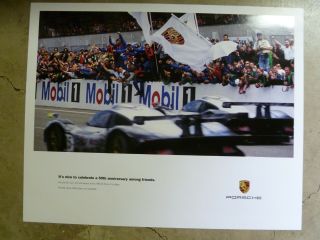 1998 Porsche 911 Gt1 Coupe Le Mans Showroom Advertising Sales Poster Rare L@@k
