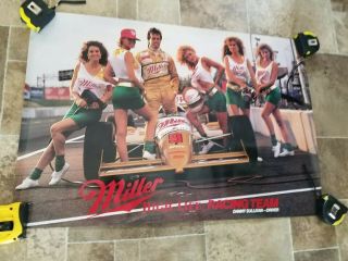 Miller High Life Beer 5 Sexy Girls Indy 500 Car Racing Danny Sullivan Poster