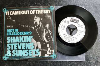 Shakin Stevens And The Sunsets 7” It Came Out Of The Sky Decca White Label Promo