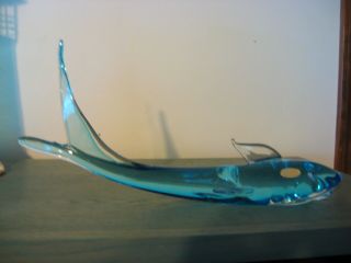 Murano Icet Shark,  Teal/aqua Color.  16 " Long