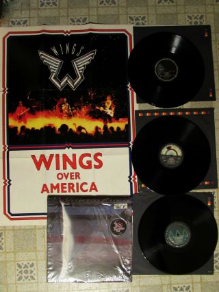 Top Shrink 1976 Orig,  Poster 3xlp Paul Mccartney Wings Over America Beatles