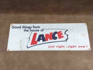 Old Good Things From The House Of Lance Nuts & Snacks Tin Advertising Store Sign