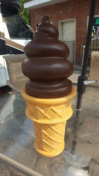 Safe - T Cup Chocolate Ice Cream Cone Huge 26 " Large Store Display Blow Mold Bank