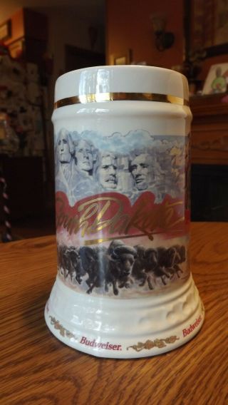 Budweiser 1993 Limited Edition Numbered Collector Stein " South Dakota " 1206