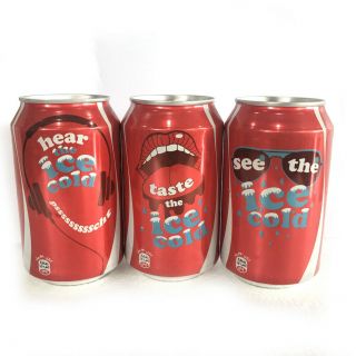 Ice Cold Coca Cola Coke 3 Cans Set From Uae Very Rare