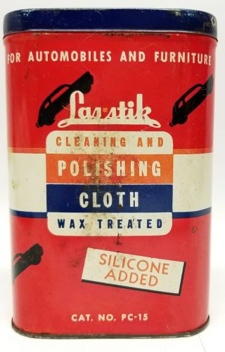 Vintage Las - Stik Cleaning And Polishing Cloth W/ Can - Automobiles - Car Auto