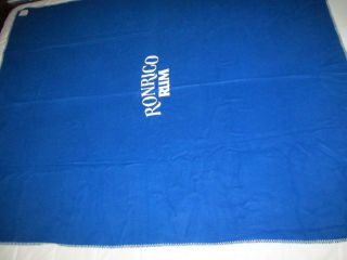 vintage RONRICO RUM FARIBO wool blanket blue travel car picnic couch throw EC 3
