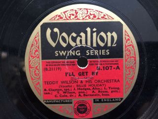’Vocalion’ UK 78RPM: Blues: Billie Holiday: Mean To Me 3