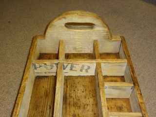 Vintage Rustic Hand Made Wooden Divided Box Wood Crate Sections Old Shadowbox 2