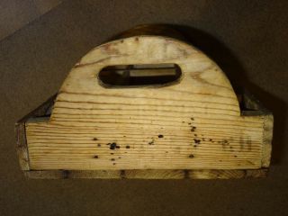 Vintage Rustic Hand Made Wooden Divided Box Wood Crate Sections Old Shadowbox 3