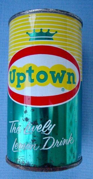 Vintage Uptown " The Lively Lemon Drink " Flat Top Soda Can