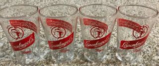 Four Pack Of Leinenkugel’s Beer Glasses - About 4 " In Height